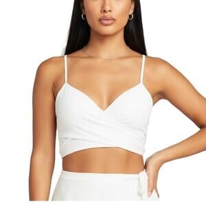 Show Me Your Mumu Kiki White Crop Top Adjustable Straps Zip Back Women’s XS NWT
